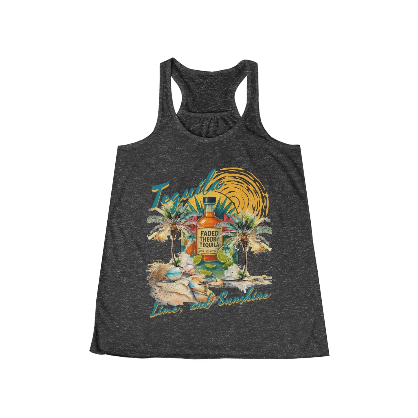 FADED THEORY "Tequila, Lime, and Sunshine" Graphic Women's Racerback Tank