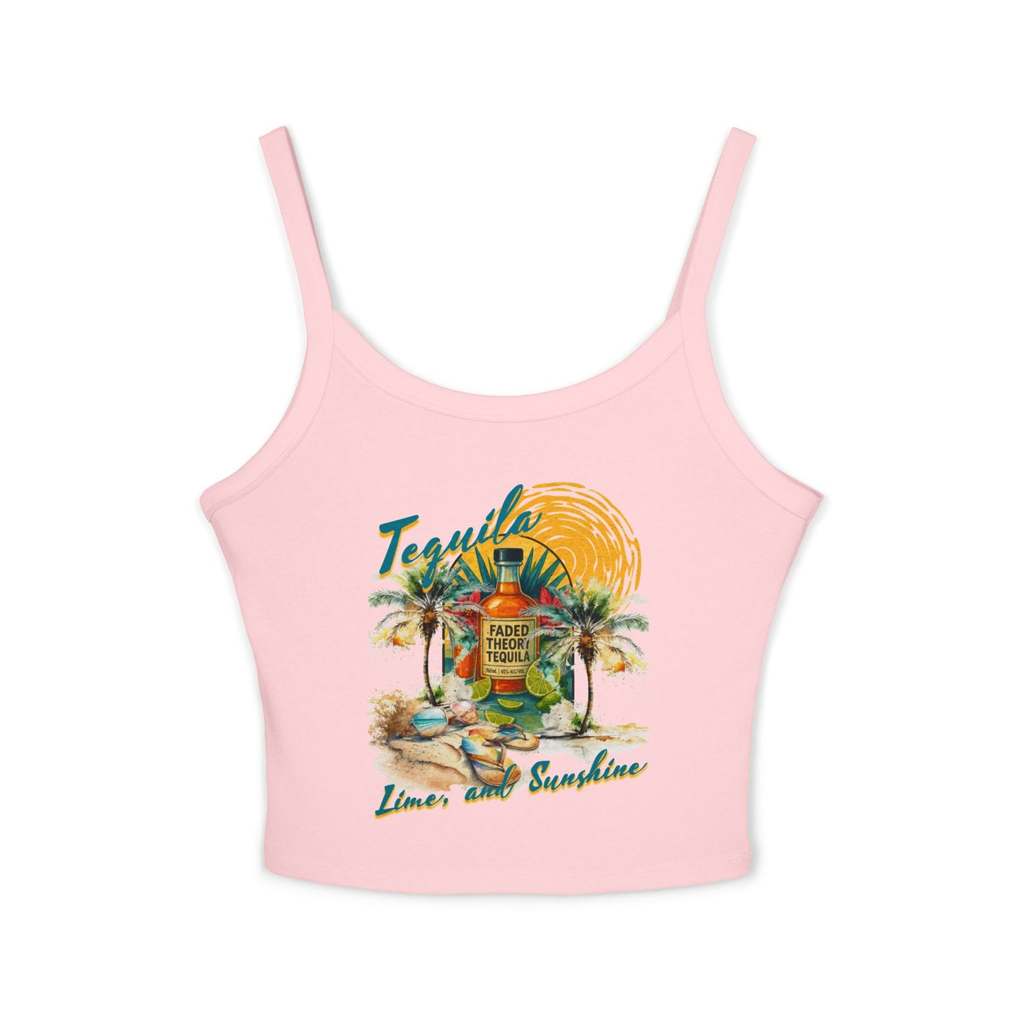 FADED THEORY "Tequila, Lime & Sunshine" Premium Women's Spaghetti strap Tank Top