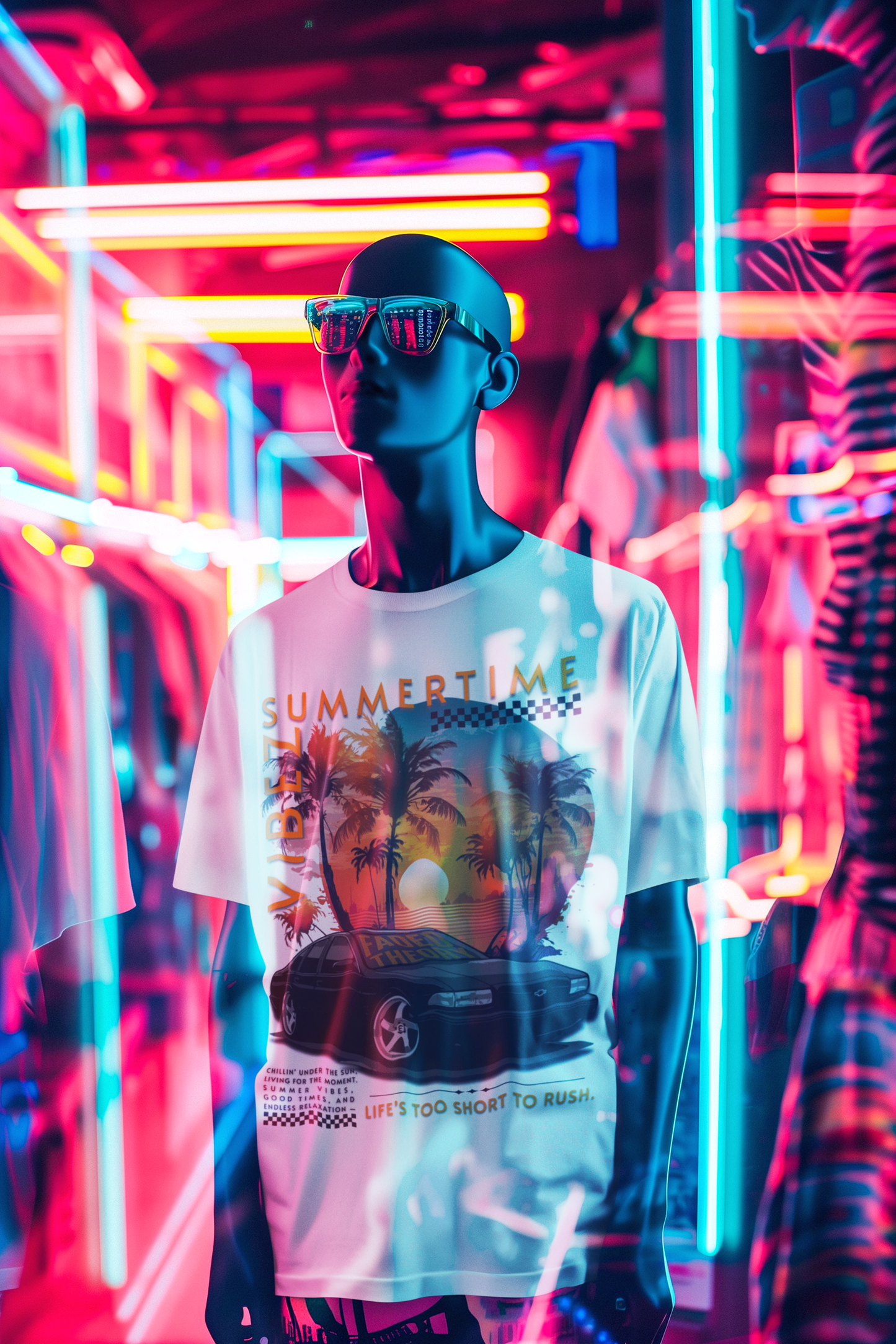 FADED THEORY "Summertime Vibez" Graphic Oversized Tee