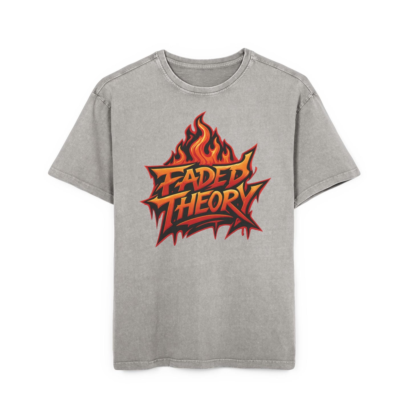 FADED THEORY "FIRED UP" Acid Wash Oversized T-Shirt
