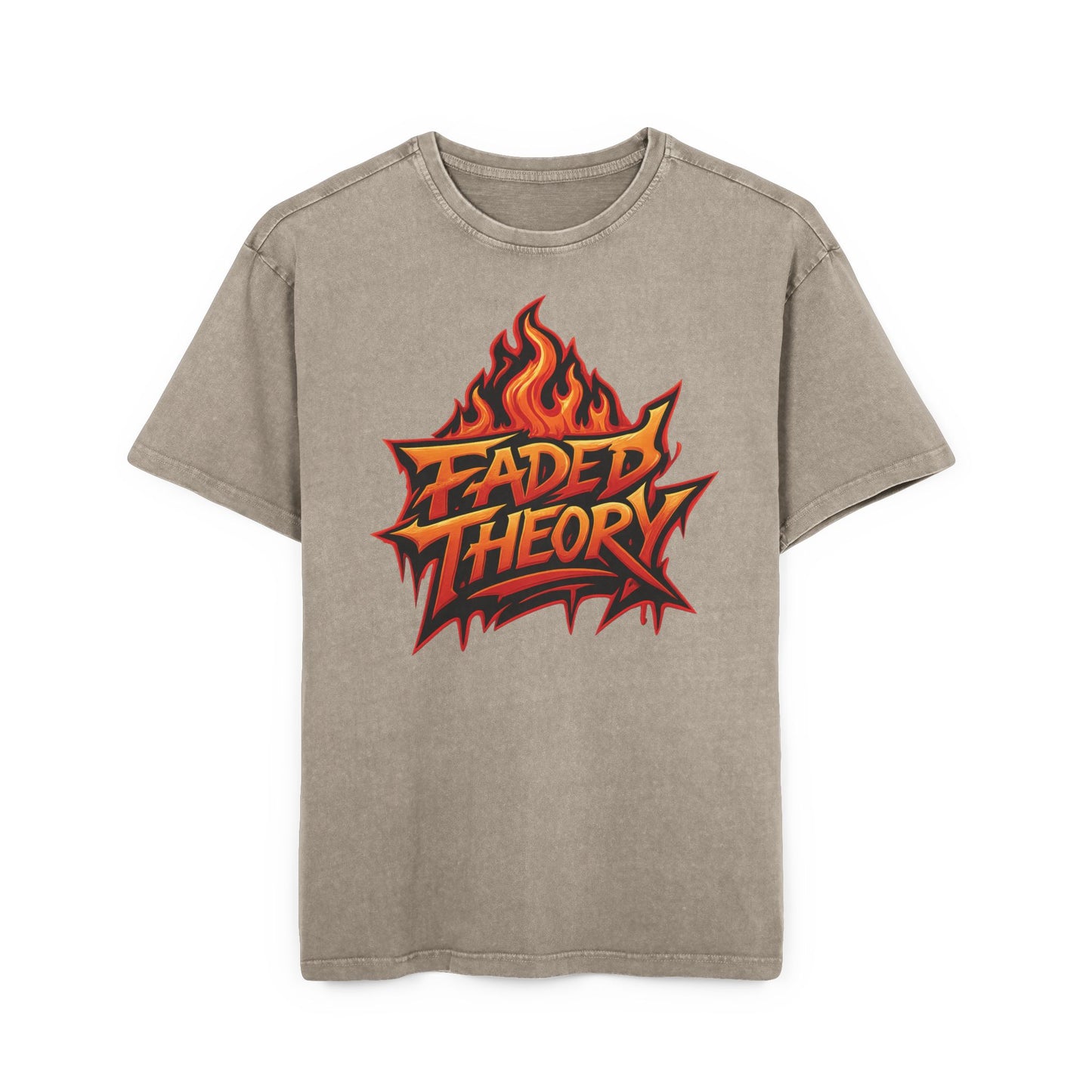 FADED THEORY "FIRED UP" Acid Wash Oversized T-Shirt