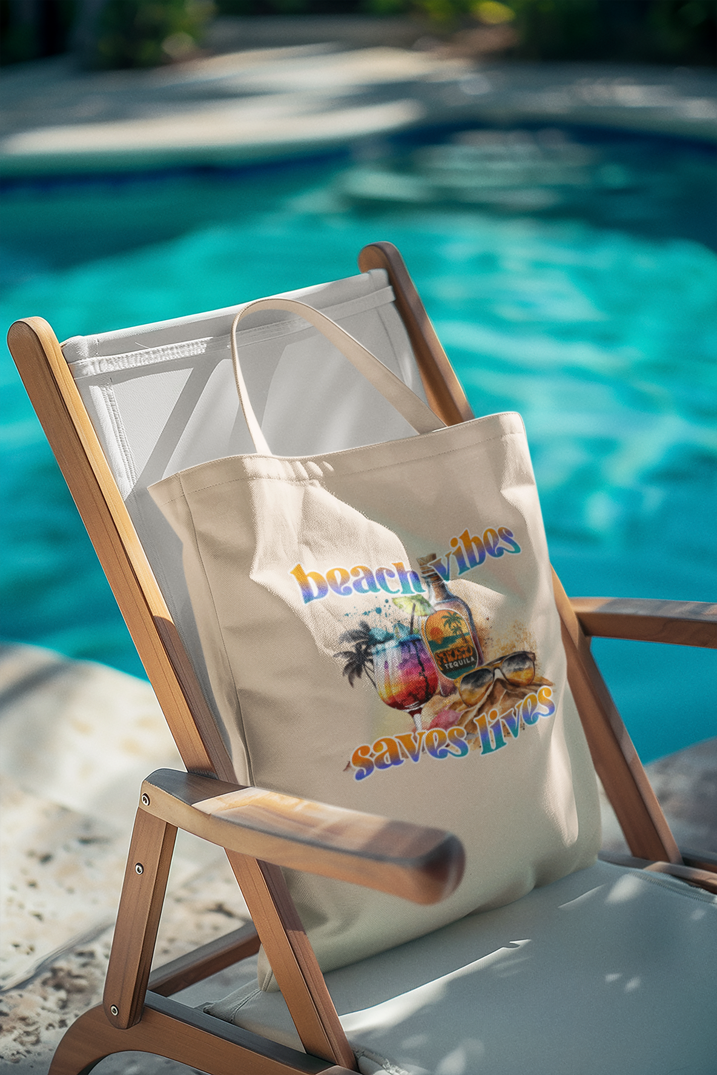 FADED THEORY "Beach Vibes Saves Lives" Tote