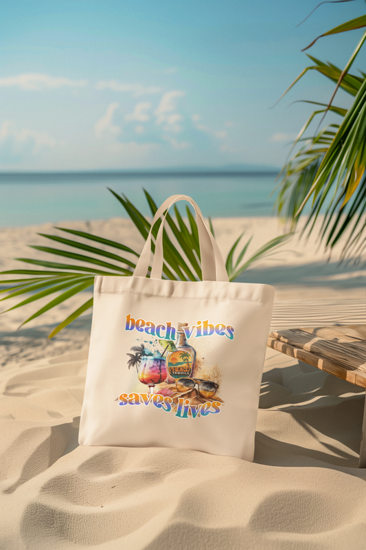 FADED THEORY "Beach Vibes Saves Lives" Tote