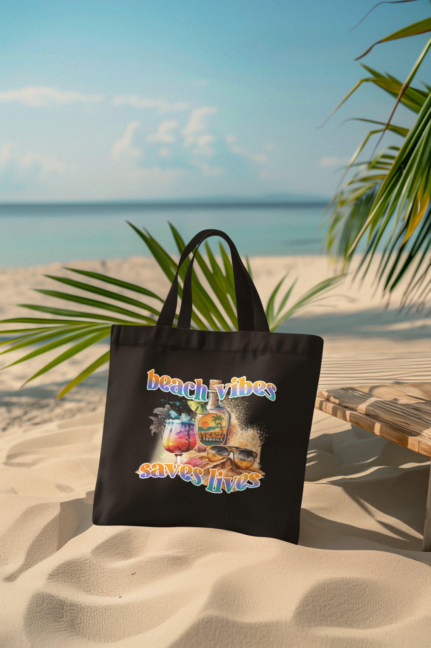 FADED THEORY "Beach Vibes Saves Lives" Tote